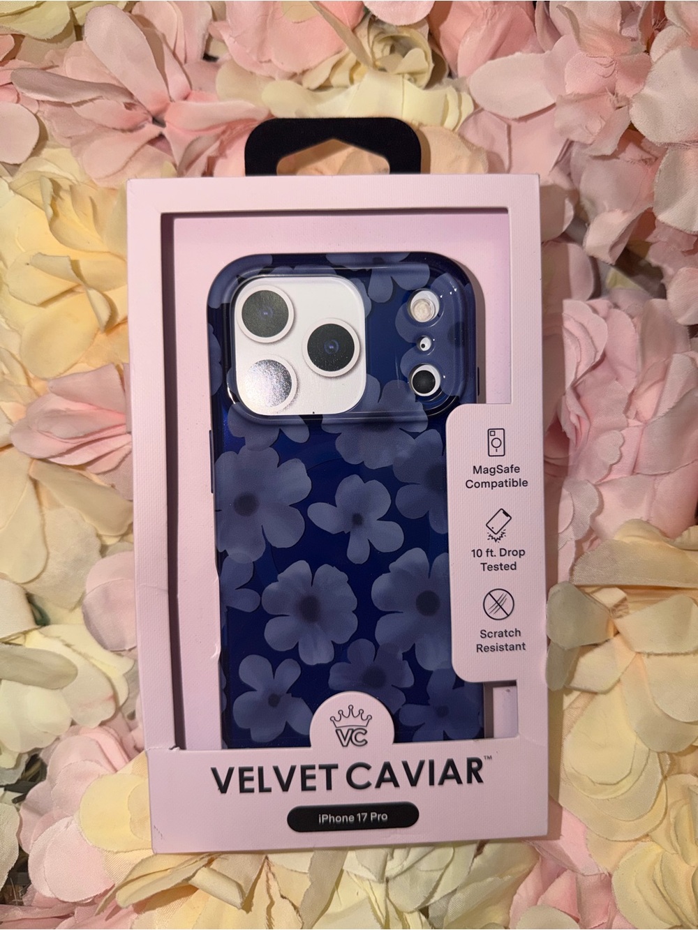 Velvet Caviar Navy Floral iPhone 17 Pro Case - Velvet Caviar